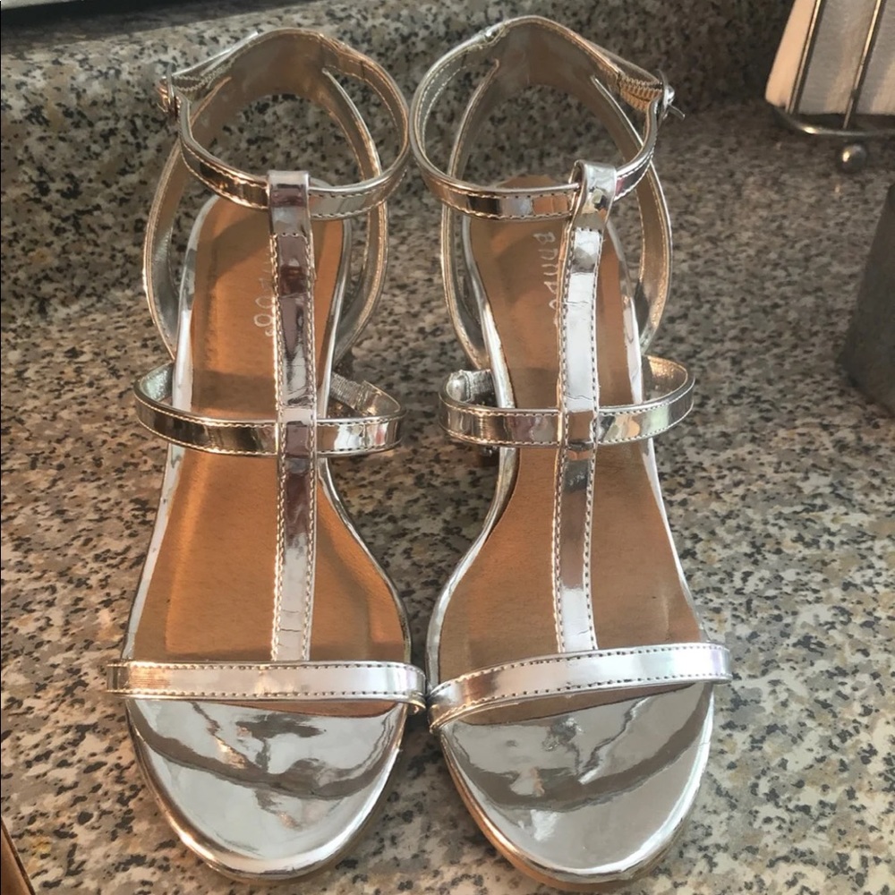 Silver high heels
